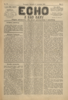 Echo z nad Sanu : organ miejscowy dla ziemi przemyskiej i sanockiej. 1885, R. 1, nr 19-22 (wrzesień)