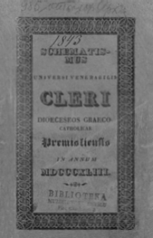 Schematismus Universi Venerabilis Cleri Dioeceseos graeco catholicae Premisliensis pro Anno Domini MDCCCXLIII