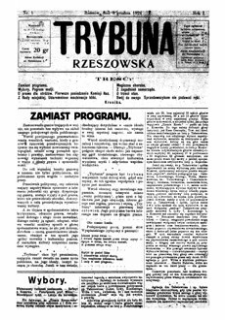 Trybuna Rzeszowska. 1924, R. 1, nr 1 (3 grudnia)