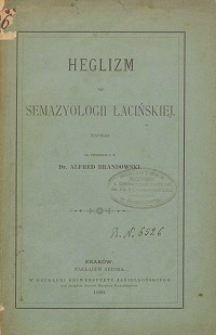 Heglizm w semazyologii łacińskiej