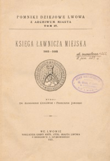 Księga ławnicza miejska : 1441-1448