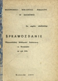 Sprawozdanie Wojewódzkiej Biblioteki Publicznej w Rzeszowie za rok 1976