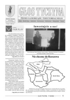 Głos Tyczyna : pismo samorządu terytorialnego. 2004, nr 19 (październik)