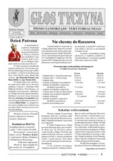 Głos Tyczyna : pismo samorządu terytorialnego. 2004, nr 20 (październik/listopad)