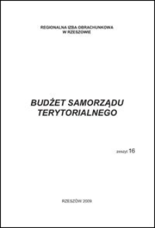 Budżet Samorządu Terytorialnego. 2009, z. 16