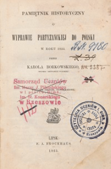 Pamiętnik historyczny o wyprawie partyzanckiej do Polski w roku 1833