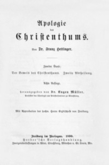 Apologie des Christenthums. Bd. 2, Der Beweis des Christenthums. Abt. 2