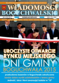 Wiadomości Boguchwalskie : biuletyn samorządowy miasta i gminy Boguchwała. 2015, nr 4 (95)