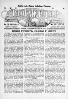 Tygodnik Polski : Bulletin de la Mission Catholique Polonaise : jedyne czasopismo polskie w Azji. 1925, R. 4, nr 170-173 (lipiec)