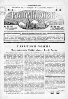 Tygodnik Polski : Bulletin de la Mission Catholique Polonaise : jedyne czasopismo polskie w Azji. 1927, R. 6, nr 263-267 (maj)