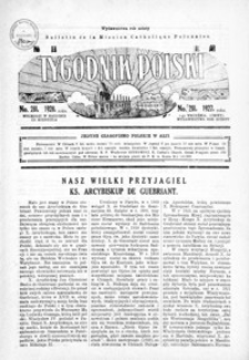 Tygodnik Polski : Bulletin de la Mission Catholique Polonaise : jedyne czasopismo polskie w Azji. 1927, R. 6, nr 281-284 (wrzesień)