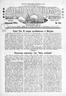 Tygodnik Polski : jedyne czasopismo polskie w Azji. 1932, R. 11, nr 546-549 (listopad)
