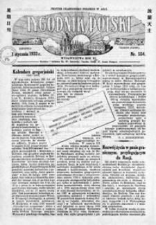 Tygodnik Polski : jedyne czasopismo polskie w Azji. 1933, R. 11, nr 554-558 (styczeń)