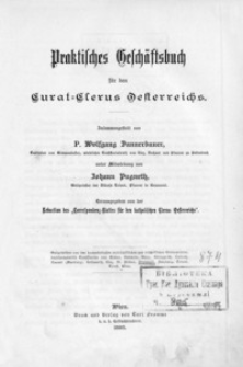 Praktisches Geschäftsbuch für den Curat-Clerus Oesterreichs