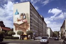 Róg ul. Jagiellońskiej i Poniatowskiego - mural Arkadiusza Andrejkowa [Fotografia]
