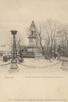 Rzeszów. Pomnik Mickiewicza. Monument de Mickiewicz [Pocztówka]