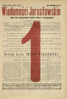 Wiadomości Jarosławskie : organ Koła Jarosławskiego Związku Naprawy Rzeczypospolitej. 1928, R. 1, nr 3 (luty)