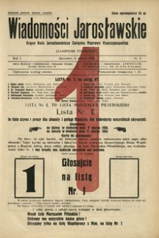 Wiadomości Jarosławskie : organ Koła Jarosławskiego Związku Naprawy Rzeczypospolitej. 1928, R. 1, nr 5 (marzec)