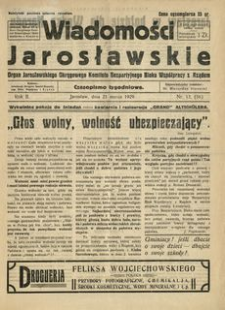 Wiadomości Jarosławskie : organ Jarosławskiego Okręgowego Komitetu Bezpartyjnego Bloku Współpracy z Rządem. 1929, R. 2, nr 12 (marzec)