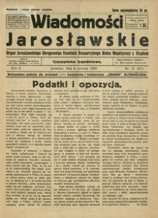 Wiadomości Jarosławskie : organ Jarosławskiego Okręgowego Komitetu Bezpartyjnego Bloku Współpracy z Rządem. 1929, R. 2, nr 23 (czerwiec)
