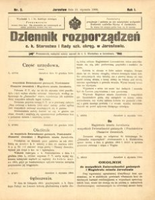 Dziennik rozporządzeń c. k. Starostwa i Rady szk[olnej] okręg[owej] w Jarosławiu. 1900, R. 1, nr 2 (styczeń)