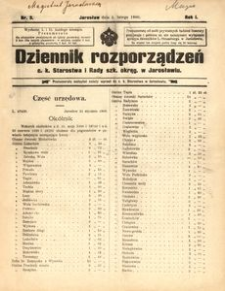 Dziennik rozporządzeń c. k. Starostwa i Rady szk[olnej] okręg[owej] w Jarosławiu. 1900, R. 1, nr 3 (luty)