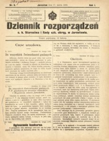 Dziennik rozporządzeń c. k. Starostwa i Rady szk[olnej] okręg[owej] w Jarosławiu. 1900, R. 1, nr 6 (marzec)