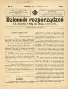 Dziennik rozporządzeń c. k. Starostwa i Rady szk[olnej] okręg[owej] w Jarosławiu. 1900, R. 1, nr 20 (październik)