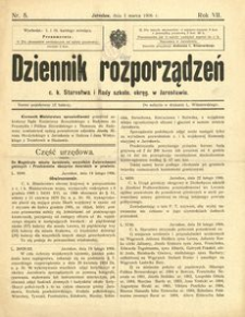 Dziennik rozporządzeń c. k. Starostwa i Rady szkoln[ej] okręg[owej] w Jarosławiu. 1906, R. 7, nr 5 (marzec)