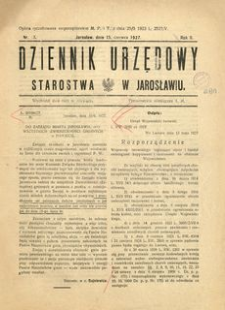 Dziennik Urzędowy Starostwa w Jarosławiu. 1927, R. 2, nr 13 (czerwiec)