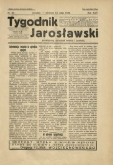 Tygodnik Jarosławski : poświęcony sprawom miasta i powiatu. 1928, R. 25, nr 20 (maj)