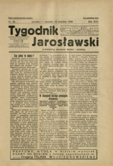 Tygodnik Jarosławski : poświęcony sprawom miasta i powiatu. 1928, R. 25, nr 39 (wrzesień)
