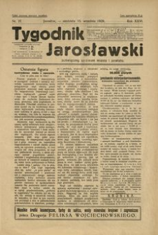 Tygodnik Jarosławski : poświęcony sprawom miasta i powiatu. 1929, R. 26, nr 37 (wrzesień)