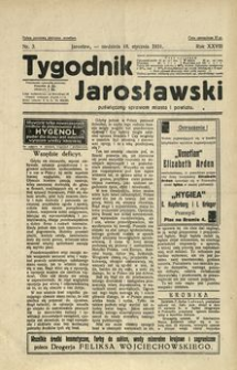 Tygodnik Jarosławski : poświęcony sprawom miasta i powiatu. 1931, R. 28, nr 3 (styczeń)