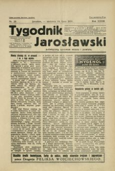 Tygodnik Jarosławski : poświęcony sprawom miasta i powiatu. 1931, R. 28, nr 29 (lipiec)