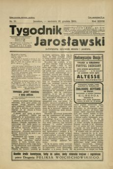 Tygodnik Jarosławski : poświęcony sprawom miasta i powiatu. 1931, R. 28, nr 51 (grudzień)