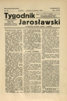 Tygodnik Jarosławski : poświęcony sprawom miasta i powiatu. 1935, R. 32, nr 23 (czerwiec)