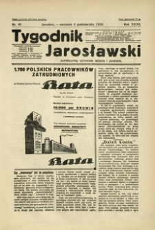 Tygodnik Jarosławski : poświęcony sprawom miasta i powiatu. 1935, R. 32, nr 40 (październik)