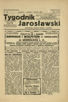 Tygodnik Jarosławski : poświęcony sprawom miasta i powiatu. 1935, R. 32, nr 48 (grudzień)