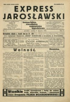 Express Jarosławski : bezpartyjne, niezależne czasopismo tygodniowe. 1929, R. 2, nr 3 (styczeń)