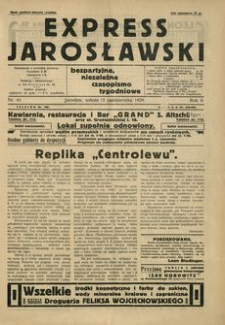 Express Jarosławski : bezpartyjne, niezależne czasopismo tygodniowe. 1929, R. 2, nr 41 (październik)