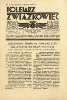 Kolejarz Związkowiec : organ Związku Zawodowego Pracowników Kolejowych Rzeczypospolitej Polskiej. 1930, nr 12 (302) (kwiecień)