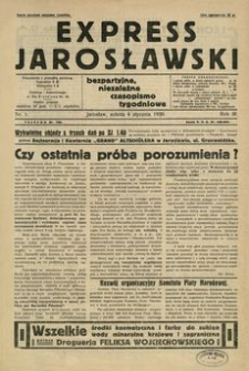 Express Jarosławski : bezpartyjne, niezależne czasopismo tygodniowe. 1930, R. 3, nr 1 (styczeń)