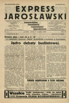 Express Jarosławski : bezpartyjne, niezależne czasopismo tygodniowe. 1930, R. 3, nr 2 (styczeń)