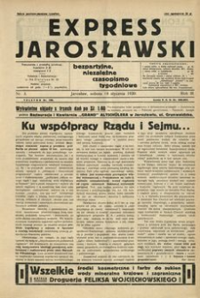 Express Jarosławski : bezpartyjne, niezależne czasopismo tygodniowe. 1930, R. 3, nr 3 (styczeń)