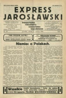 Express Jarosławski : bezpartyjne, niezależne czasopismo tygodniowe. 1930, R. 3, nr 25 (czerwiec)