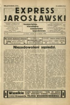 Express Jarosławski : bezpartyjne, niezależne czasopismo tygodniowe. 1930, R. 3, nr 37 (wrzesień)