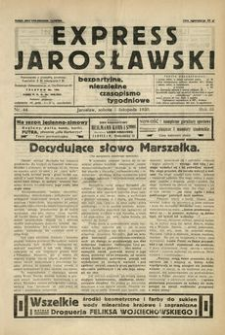Express Jarosławski : bezpartyjne, niezależne czasopismo tygodniowe. 1930, R. 3, nr 44 (listopad)
