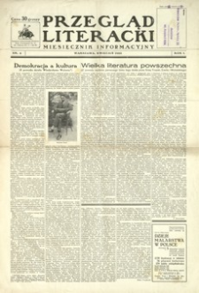 Przegląd Literacki : miesięcznik informacyjny. 1930, R. 1, nr 4 (kwiecień)