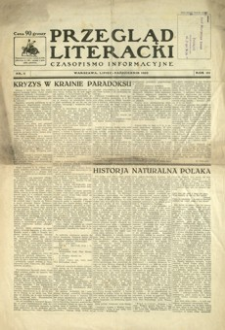 Przegląd Literacki : czasopismo informacyjne. 1932, R. 3, nr 3 (lipiec-październik)